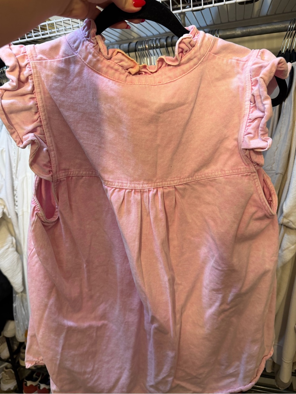 entro Pink Ruffle Sleeve Cotton Blouse